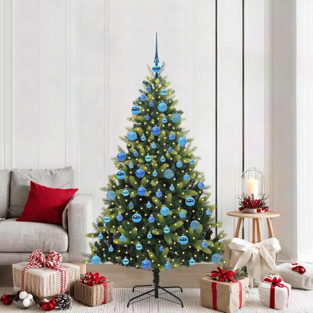 COZERA Artificial Hinged Christmas Tree 300 LEDs Green 180 cm
