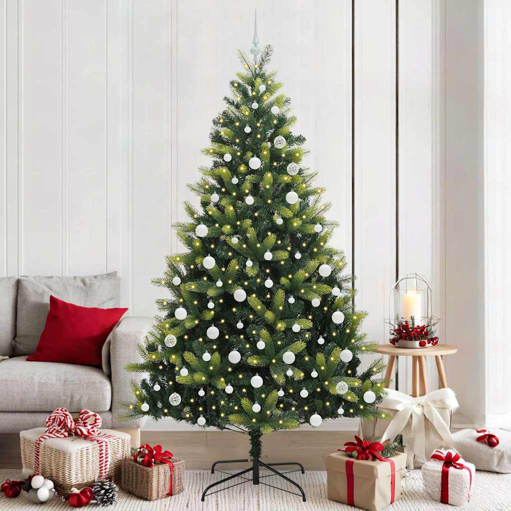 BRISKA Artificial Hinged Christmas Tree 300 LEDs Green 210 cm