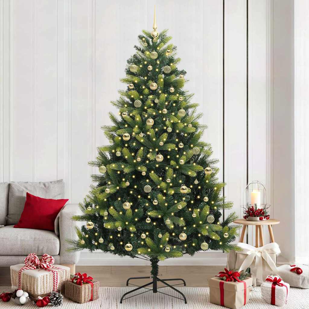 BRISKA Artificial Hinged Christmas Tree 300 LEDs Green 240 cm