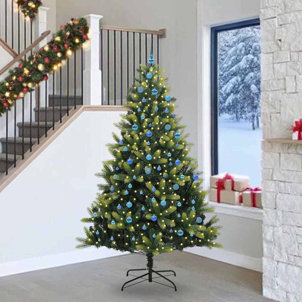 BRISKA Artificial Hinged Christmas Tree 300 LEDs Green 240 cm