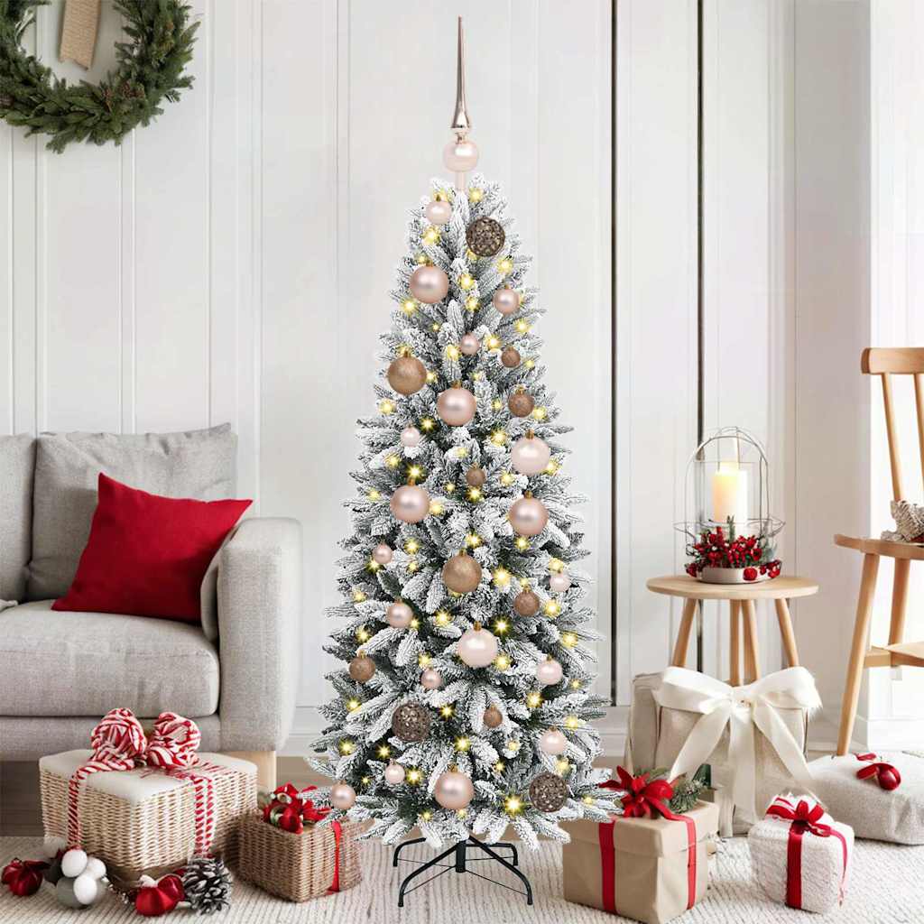 BRISKA Artificial Christmas Tree with 150 LEDs with Stand White 120 cm