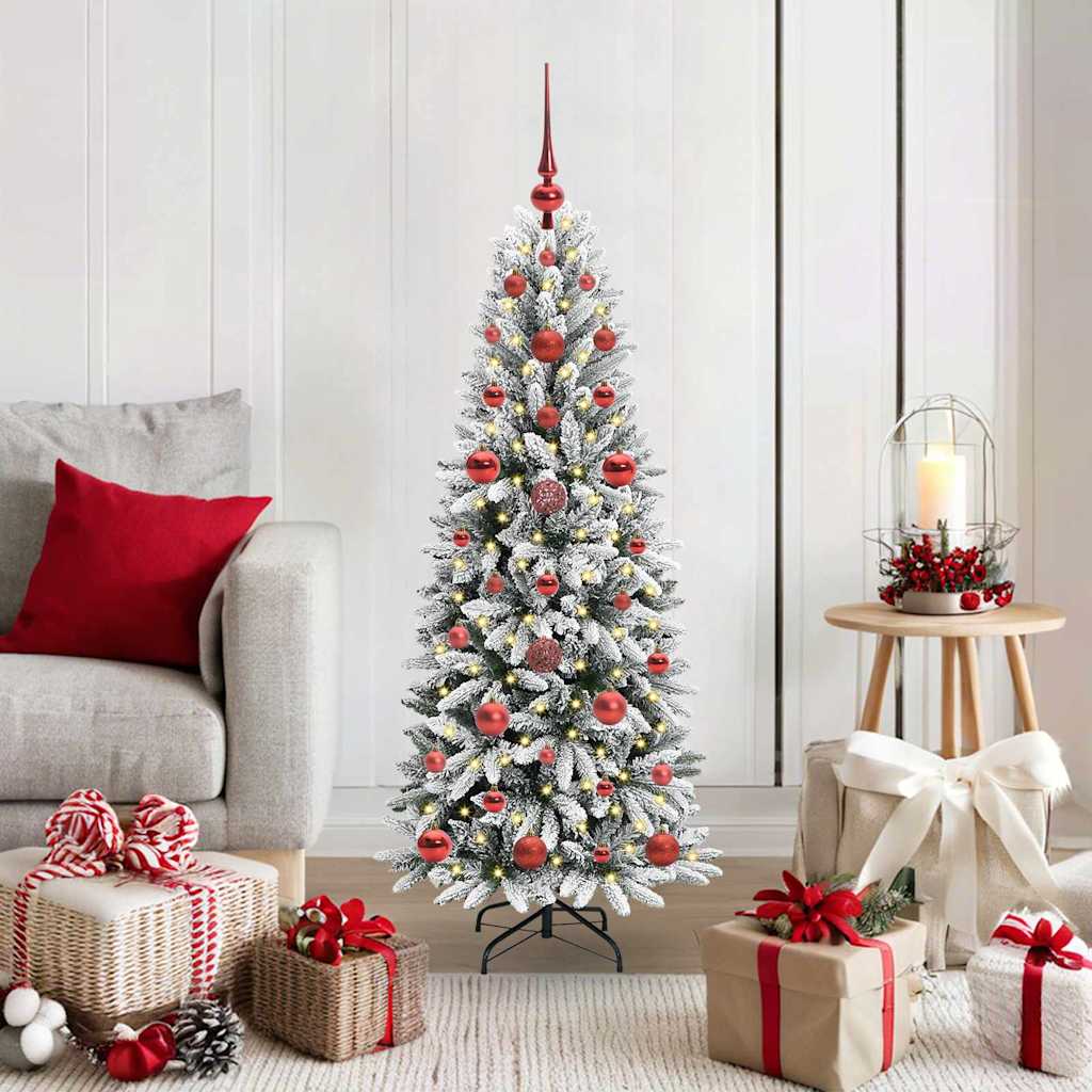 BRISKA Artificial Christmas Tree with 150 LEDs with Stand White 120 cm