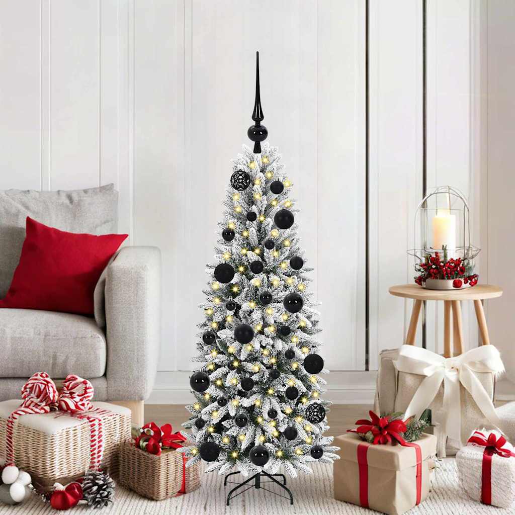 BRISKA Artificial Christmas Tree with 150 LEDs with Stand White 120 cm