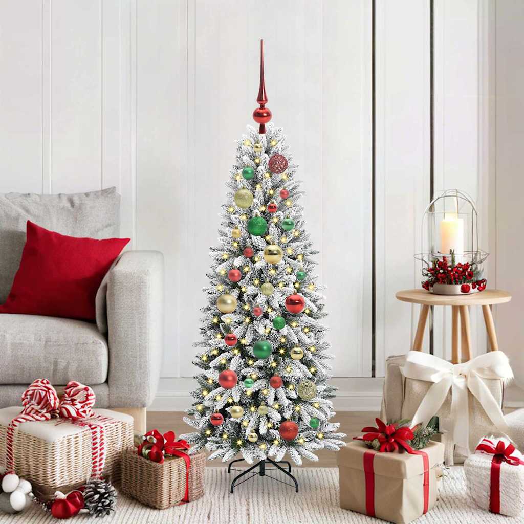 BRISKA Artificial Christmas Tree with 150 LEDs with Stand White 120 cm