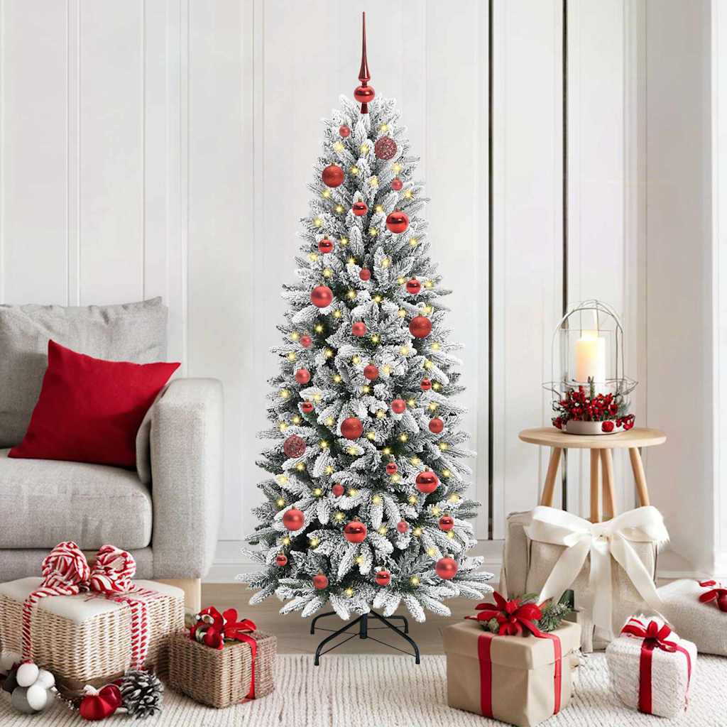 BRISKA Artificial Christmas Tree with 150 LEDs with Stand White 150 cm