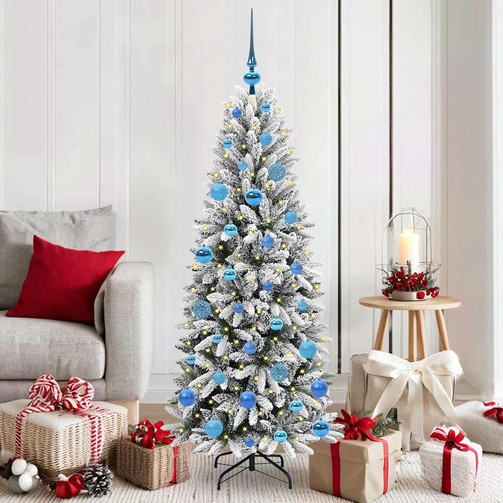 BRISKA Artificial Christmas Tree with 150 LEDs with Stand White 150 cm