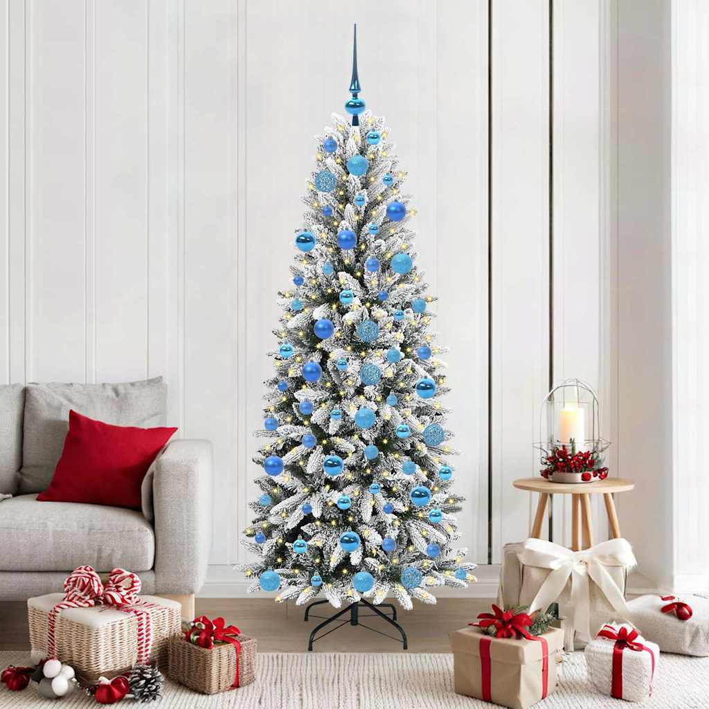 BRISKA Artificial Christmas Tree with 300 LEDs with Stand White 180 cm
