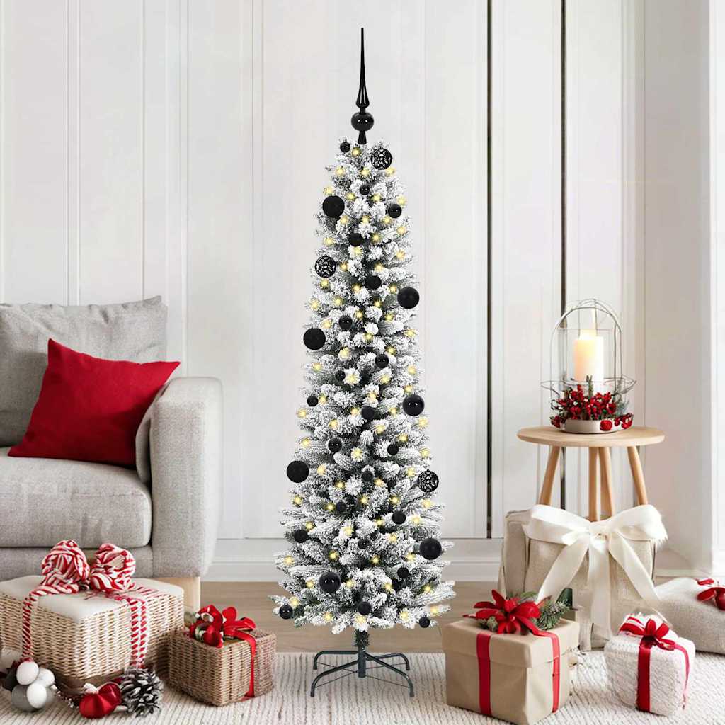 BRISKA Artificial Christmas Tree with 150 LEDs Green and white 150 cm