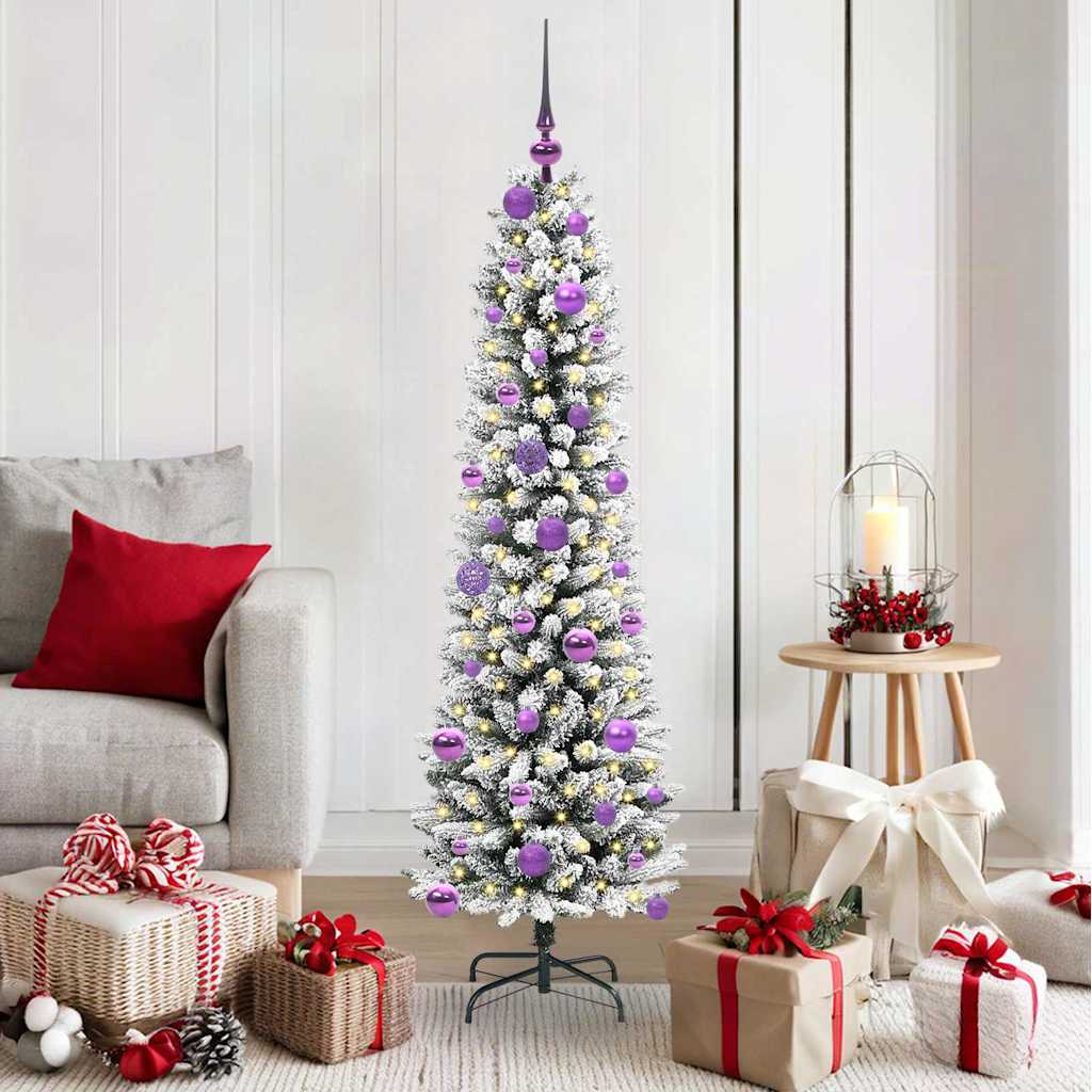 BRISKA Artificial Christmas Tree with 150 LEDs Green and white 150 cm