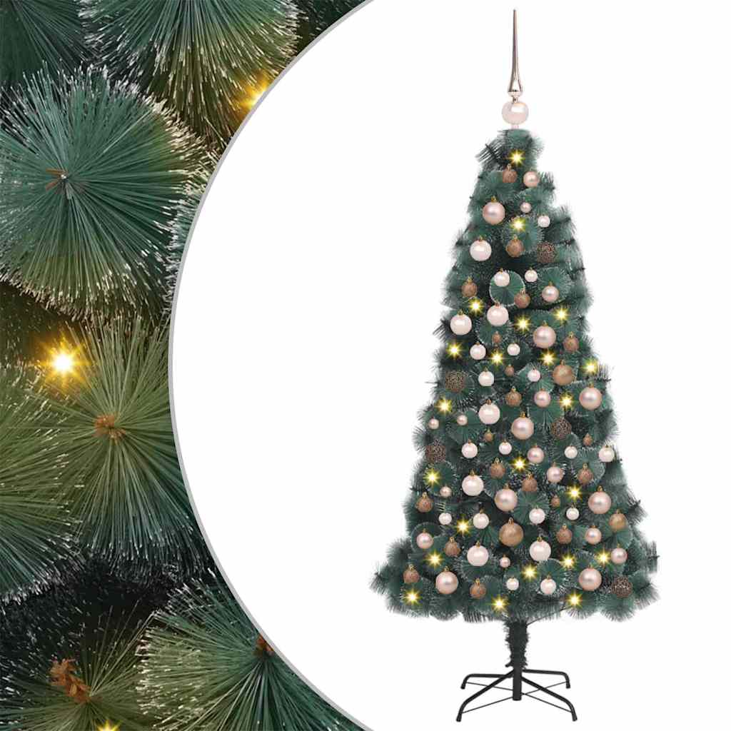 FIRDEN Artificial Pre-lit Christmas Tree with Ball Set Green 120 cm