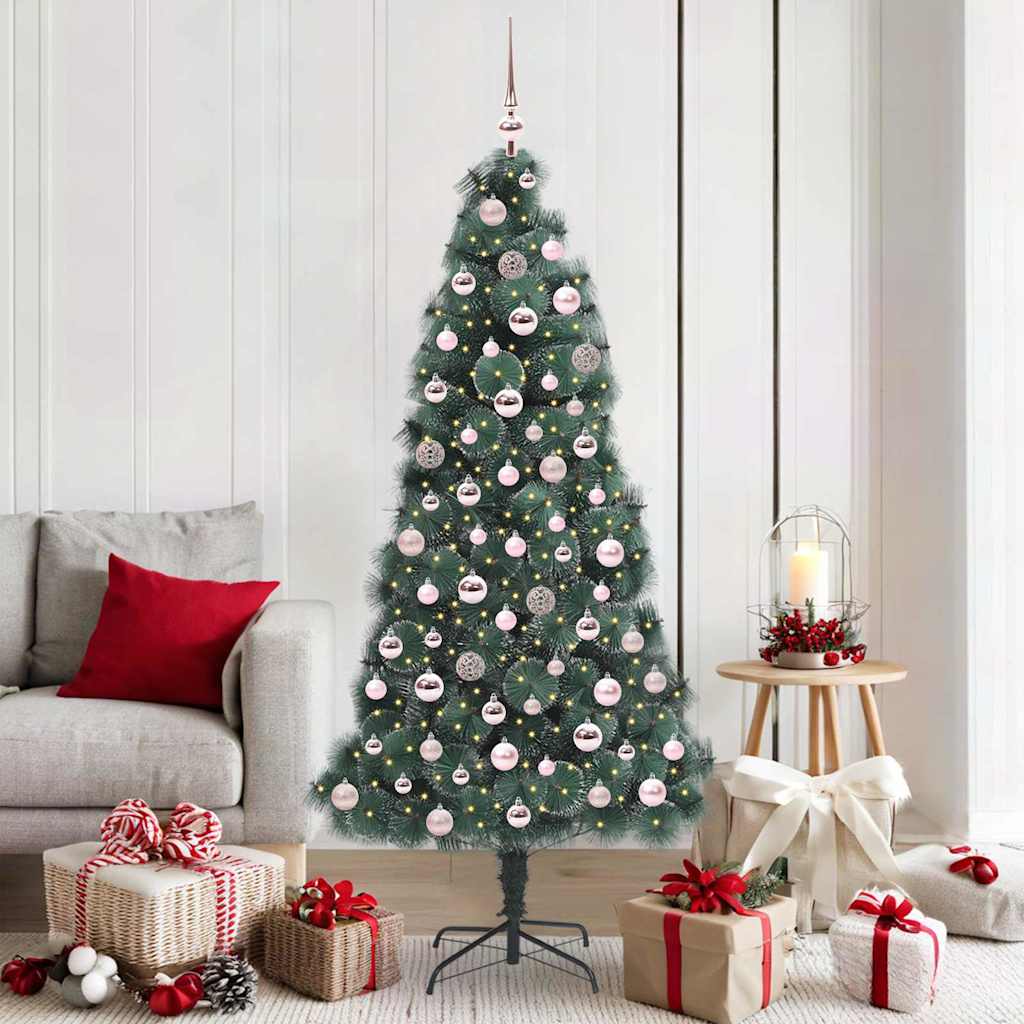 FIRDEN Artificial Pre-lit Christmas Tree with Ball Set Green 180 cm