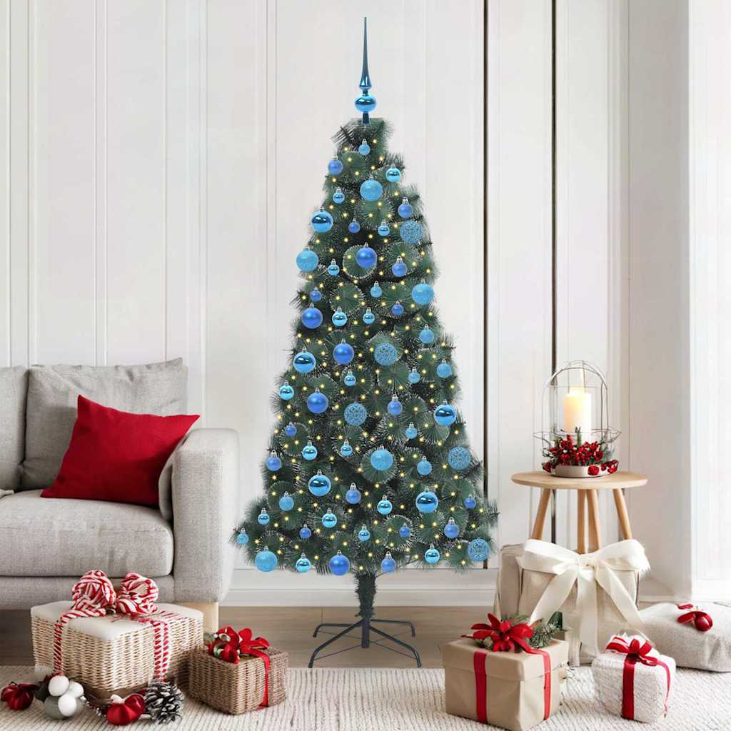 FIRDEN Artificial Pre-lit Christmas Tree with Ball Set Green 180 cm