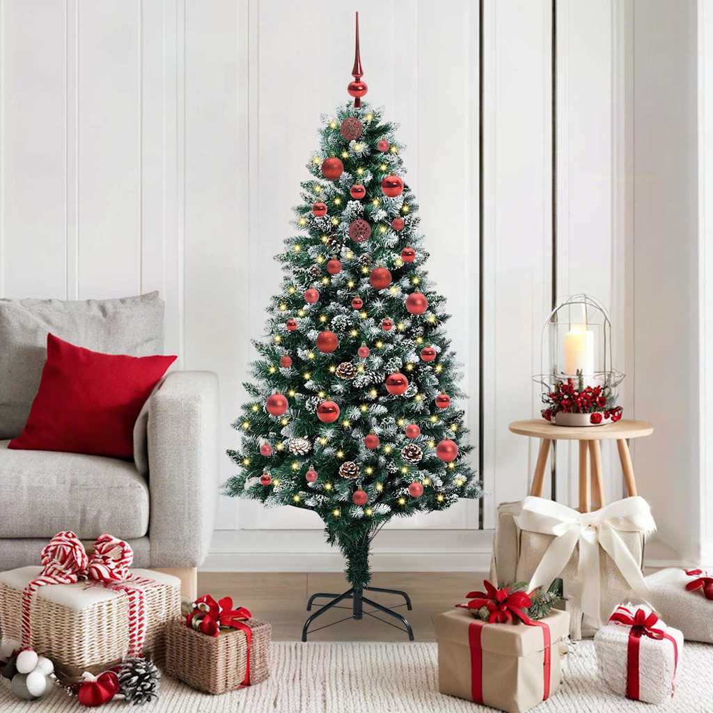 COSWIN Artificial Christmas Tree with 150 LEDs with Stand Green 150 cm