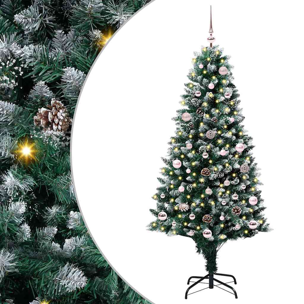 COSWIN Artificial Christmas Tree with 150 LEDs with Stand Green 150 cm