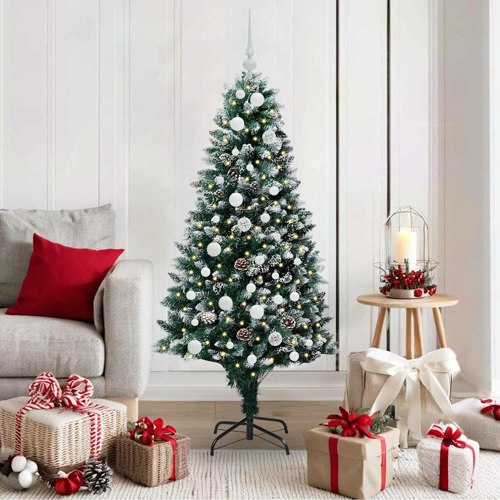 COSWIN Artificial Christmas Tree with 150 LEDs with Stand Green 150 cm