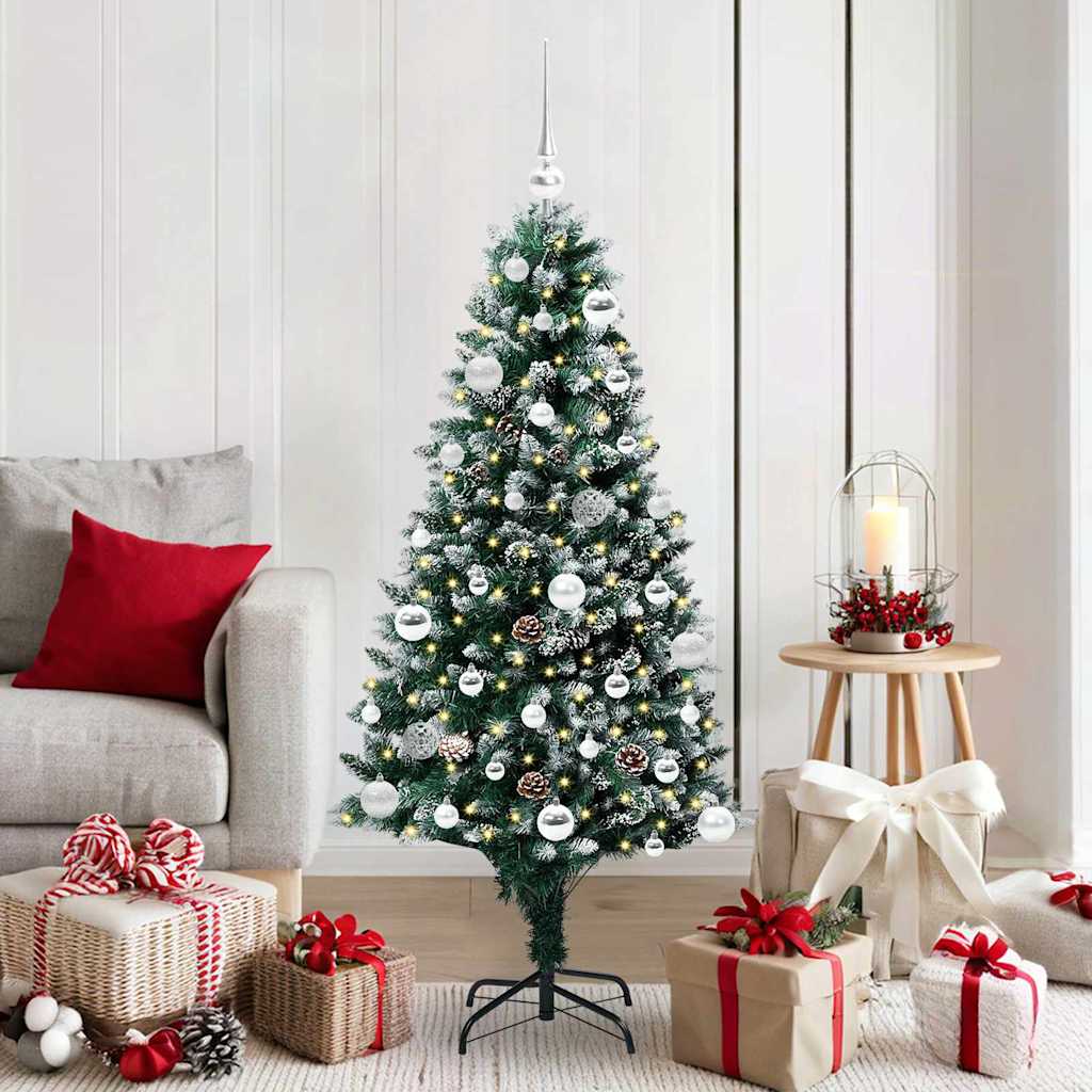 COSWIN Artificial Christmas Tree with 150 LEDs with Stand Green 150 cm