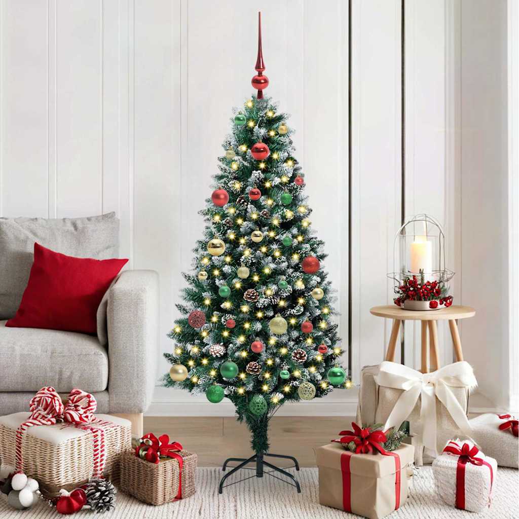 COSWIN Artificial Christmas Tree with 150 LEDs with Stand Green 150 cm