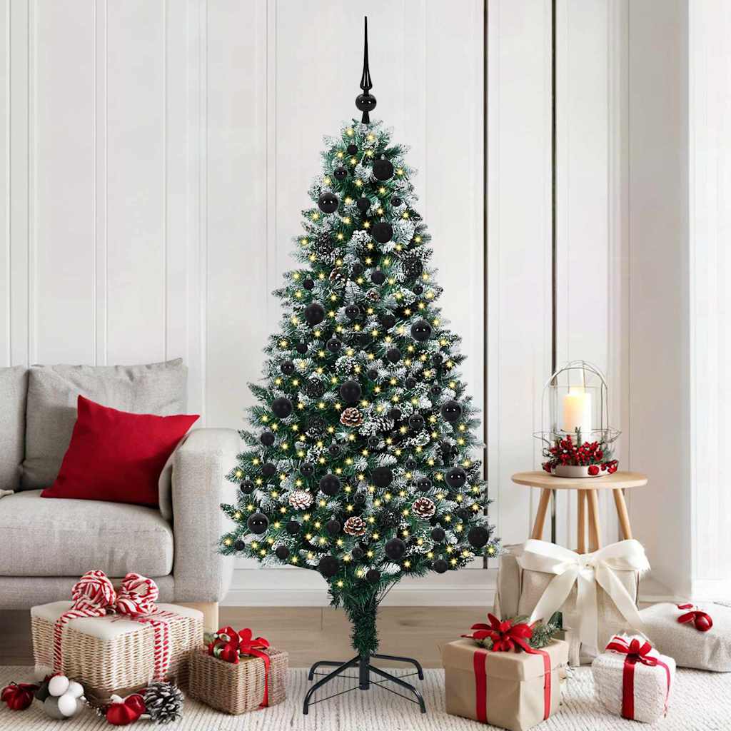 COSWIN Artificial Christmas Tree with 300 LEDs with Stand Green 180 cm