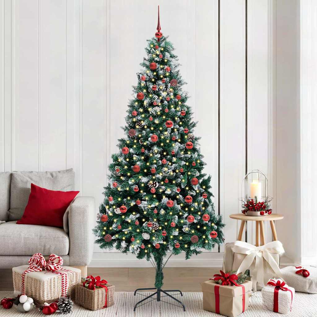 COSWIN Artificial Christmas Tree with 300 LEDs with Stand Green 210 cm