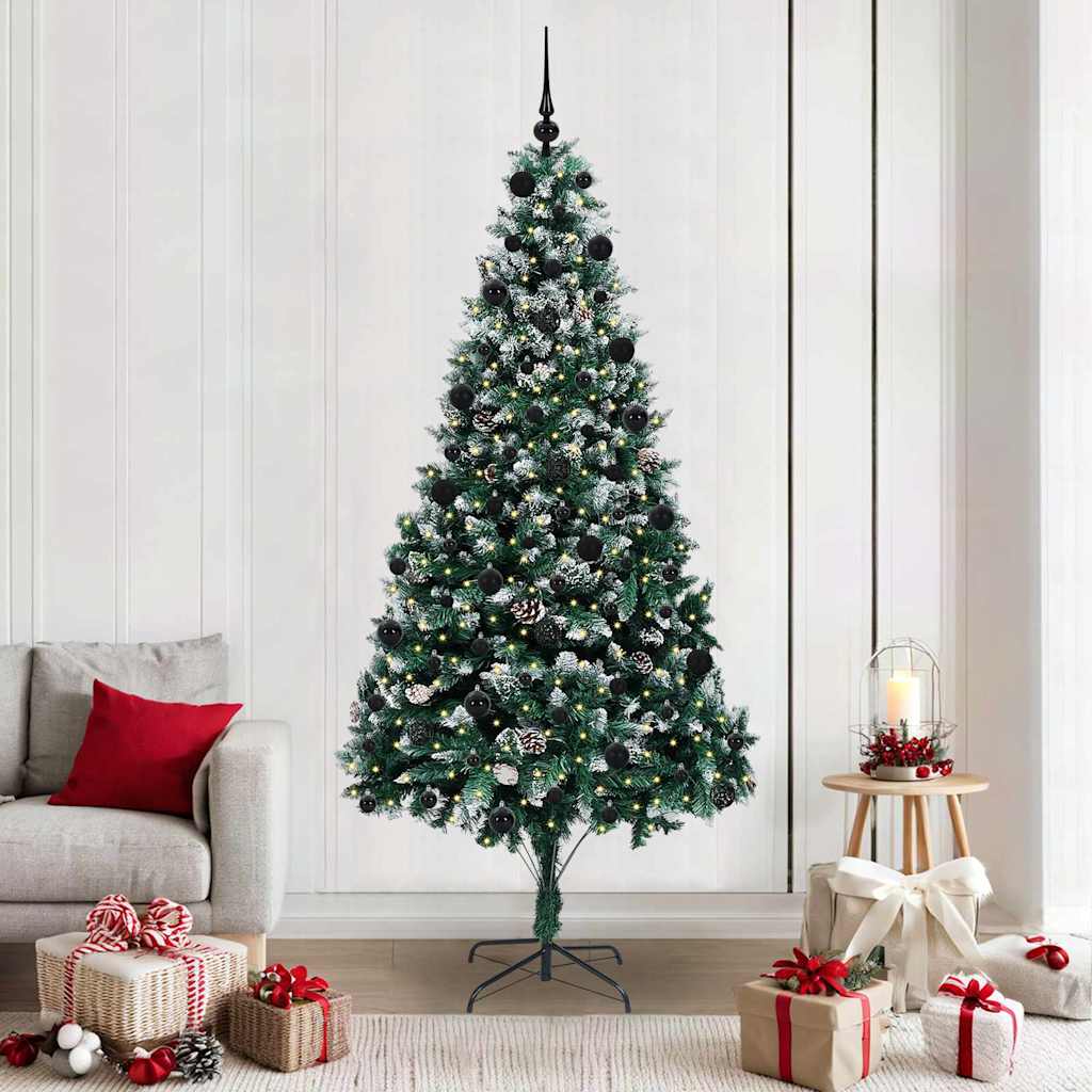 COSWIN Artificial Christmas Tree with 300 LEDs with Stand Green 210 cm