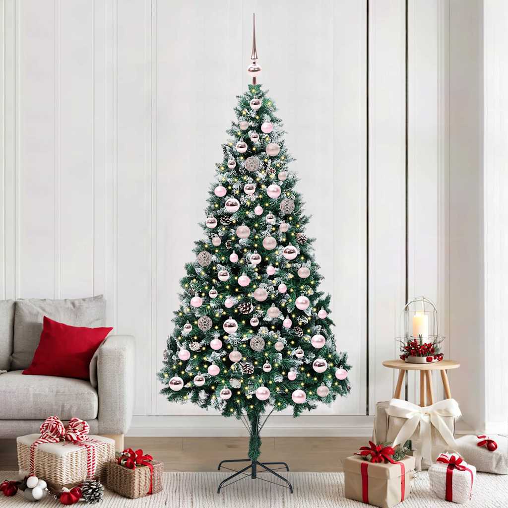 COSWIN Artificial Christmas Tree with 300 LEDs with Stand Green 210 cm