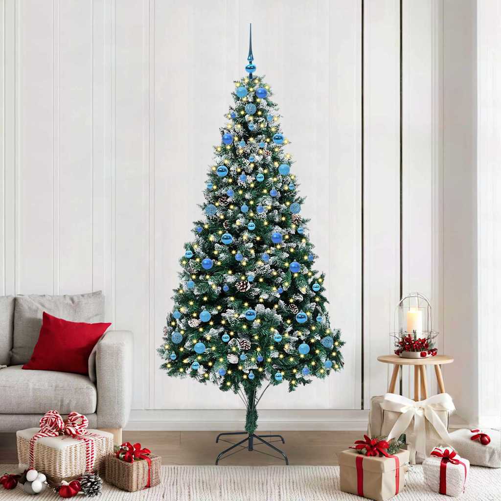 COSWIN Artificial Christmas Tree with 300 LEDs with Stand Green 210 cm