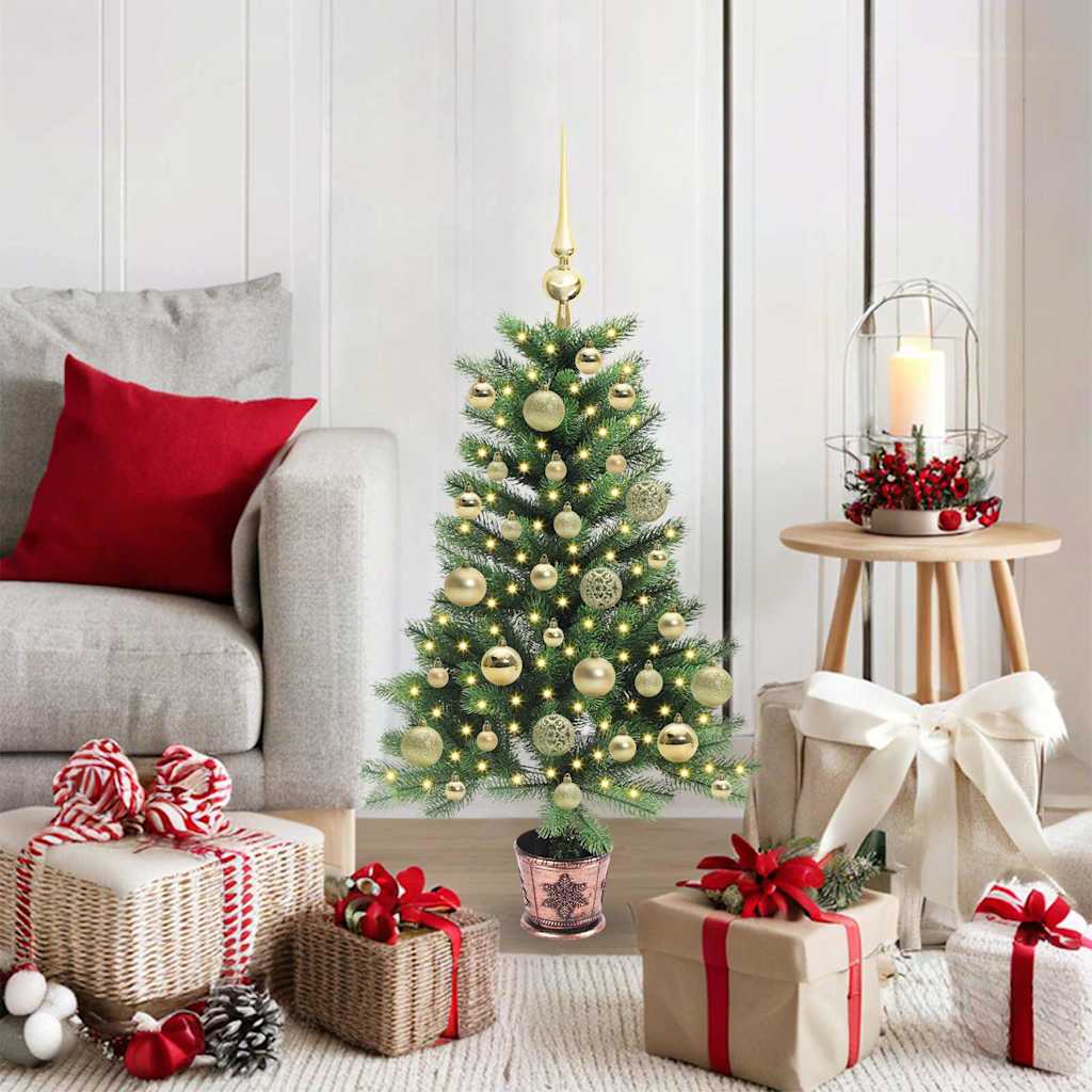 BRISNO Christmas Tree with 150 LEDs with Stand Green 90 cm PE