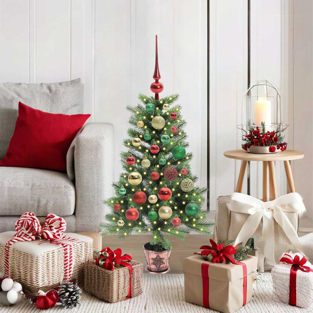 BRISNO Christmas Tree with 150 LEDs with Stand Green 90 cm PE