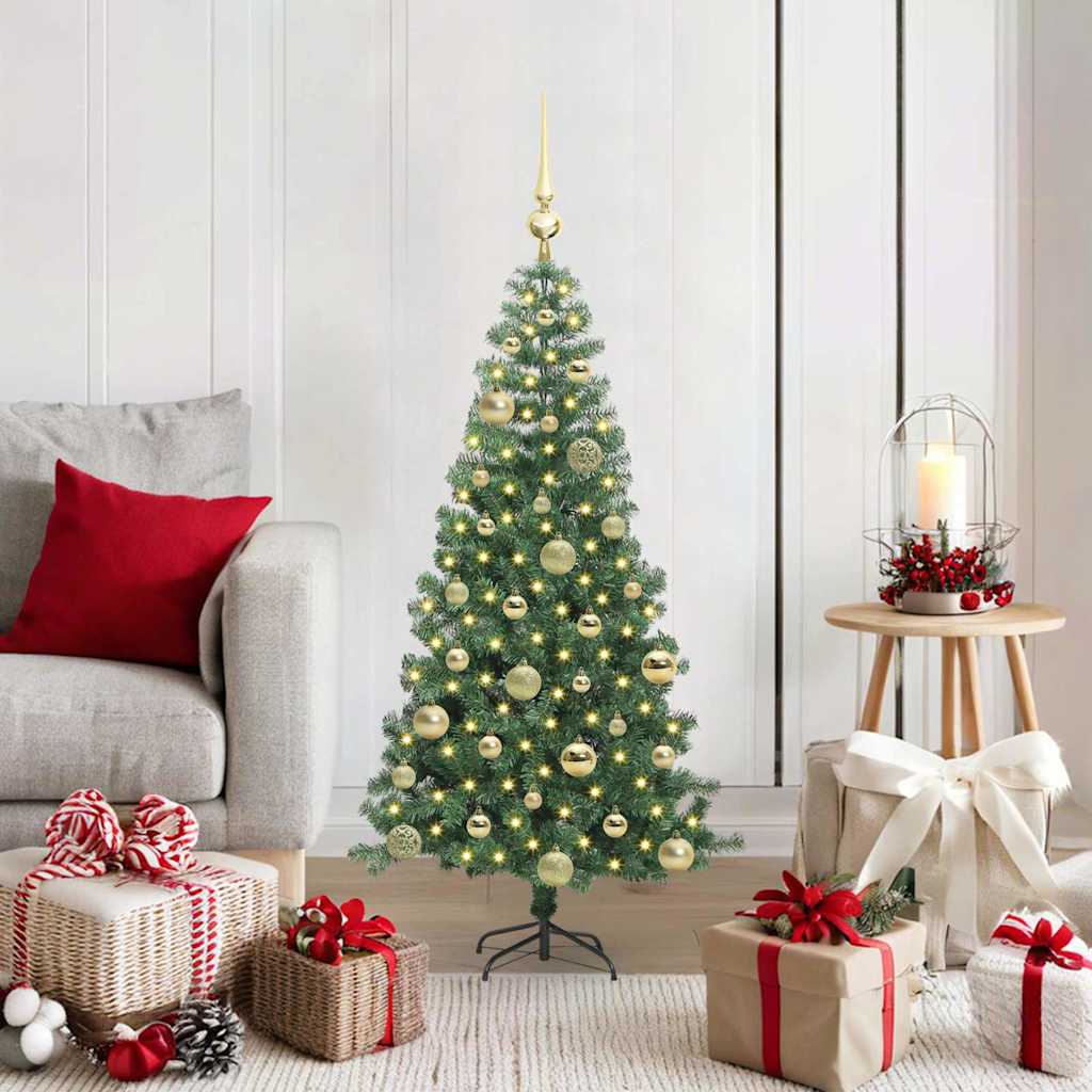 BRISNO Christmas Tree with 150 LEDs with Stand Green 120 cm PVC