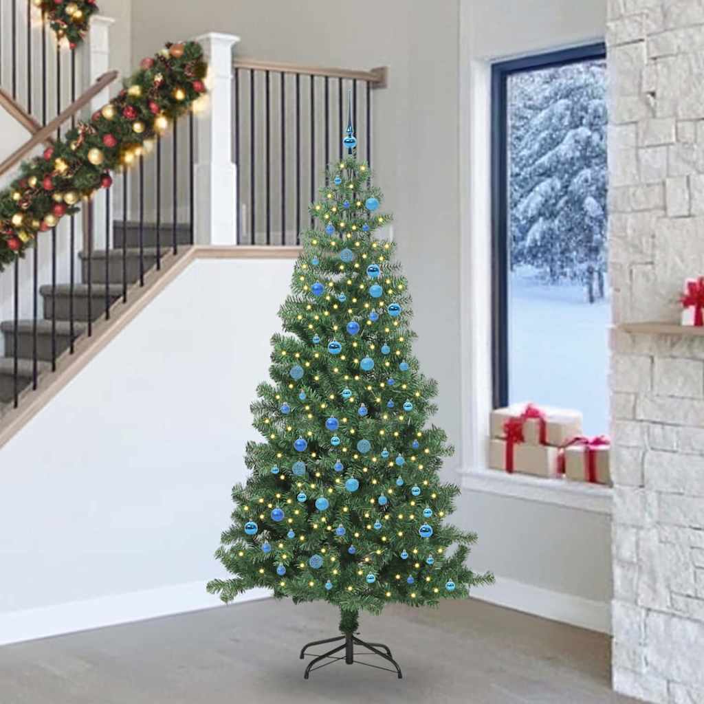 CINDOR Christmas Tree with 300 LEDs with Stand Green 240 cm PVC
