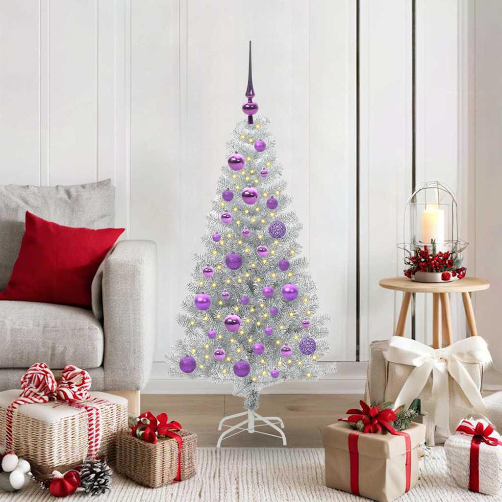 ELFIR Christmas Tree with 150 LEDs with Stand Silver 120 cm PET