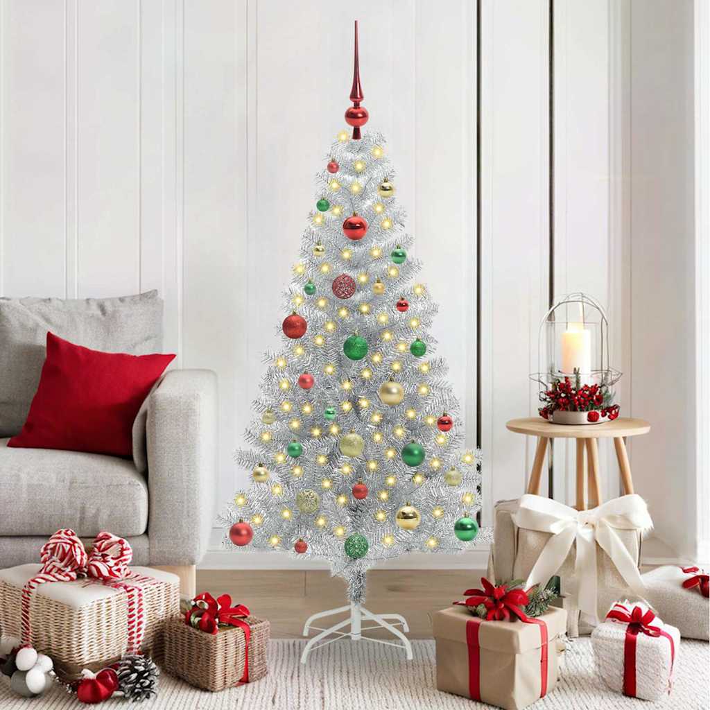 ELFIR Christmas Tree with 150 LEDs with Stand Silver 150 cm PET