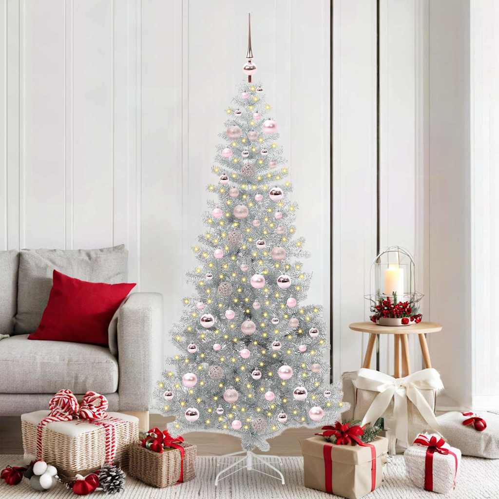ELFIR Christmas Tree with 300 LEDs with Stand Silver 180 cm PET