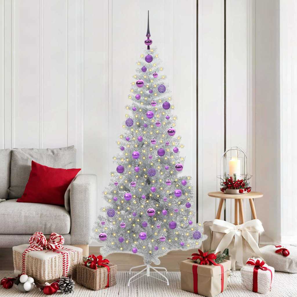 ELFIR Christmas Tree with 300 LEDs with Stand Silver 180 cm PET