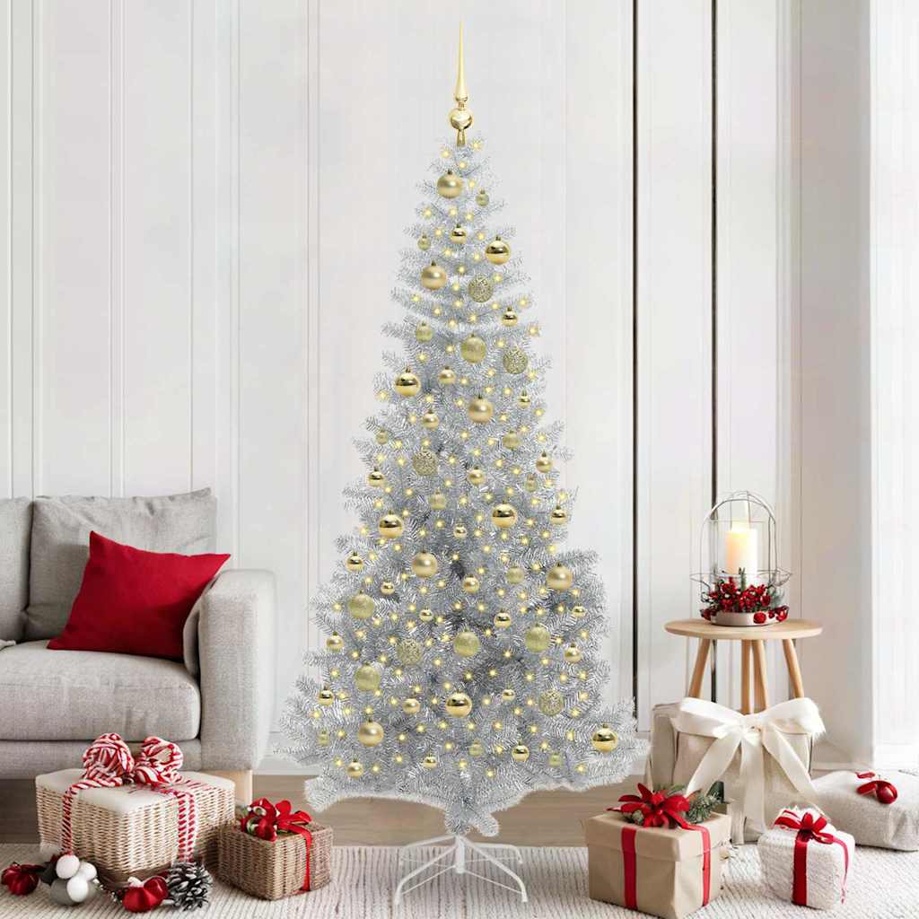 ELFIR Christmas Tree with 300 LEDs with Stand Silver 210 cm PET