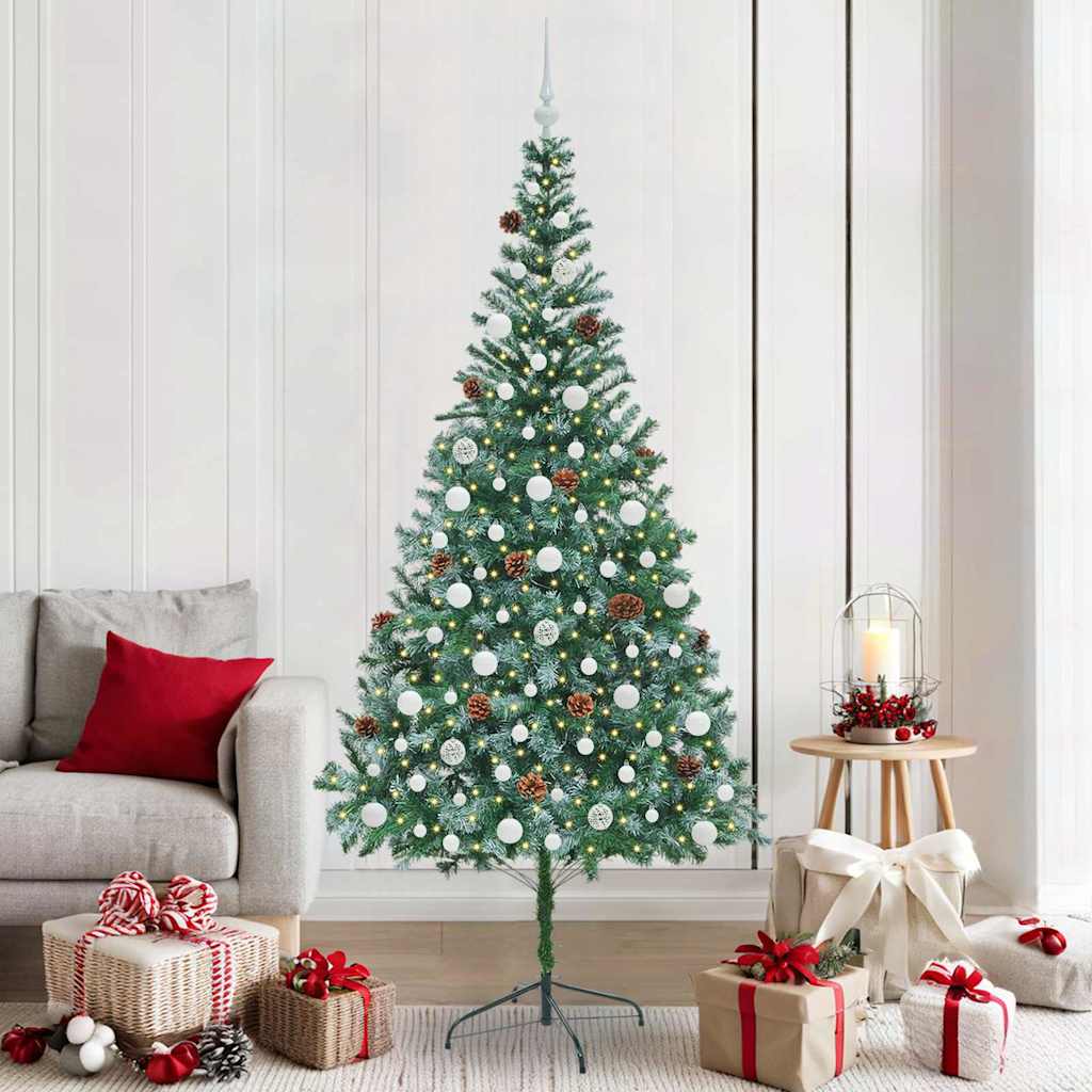 CHERLI Artificial Christmas Tree with Stand Green 210 cm PVC and Steel