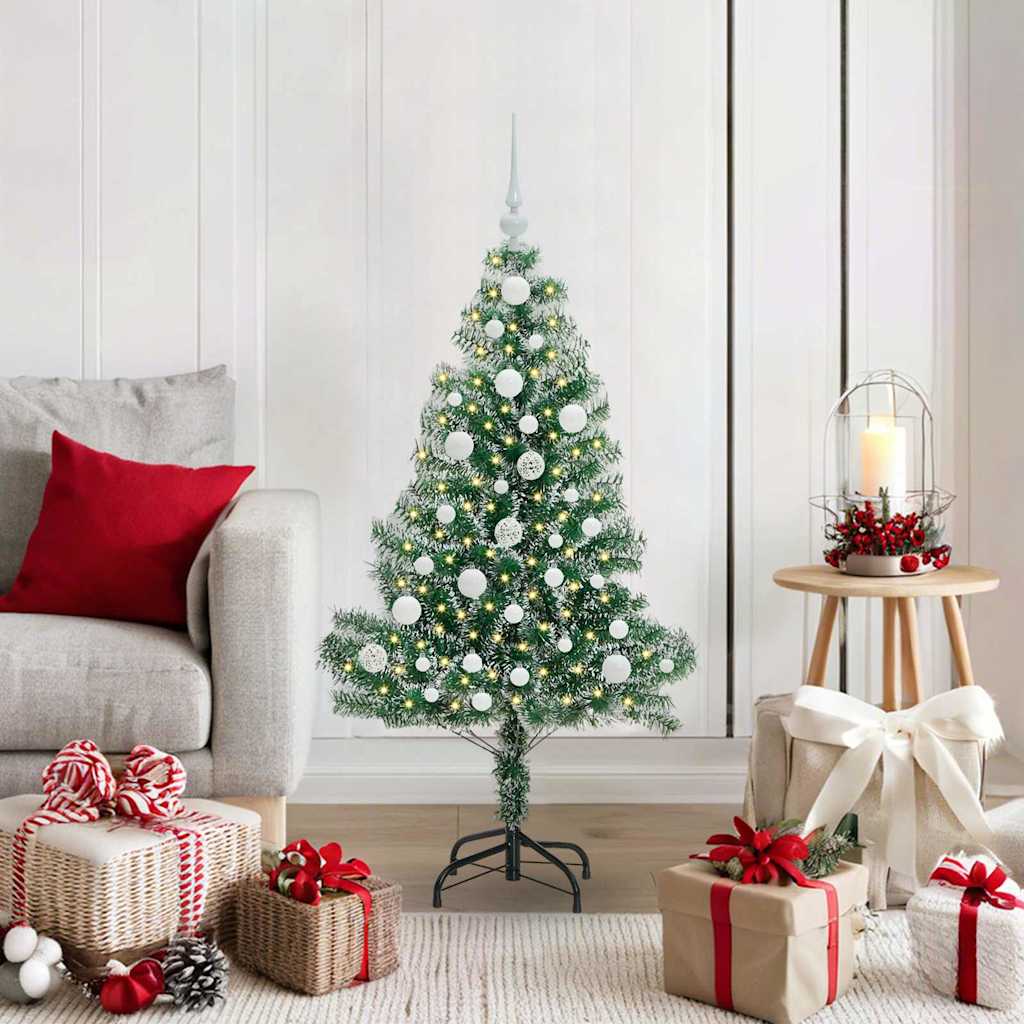 CINDEL Artificial Christmas Tree Snow Flocked with LED Light 120 cm