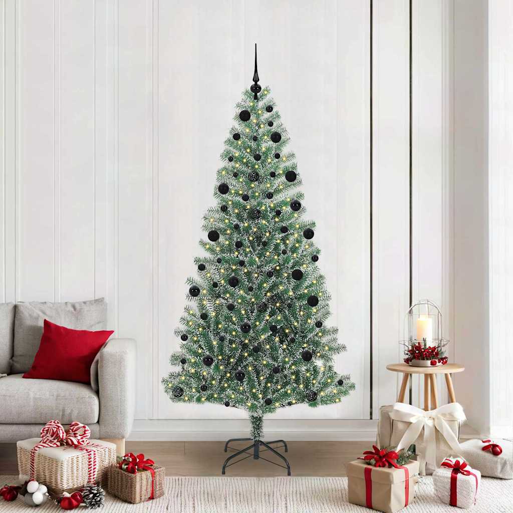 CINDEL Artificial Christmas Tree Snow Flocked with LED Light 210 cm