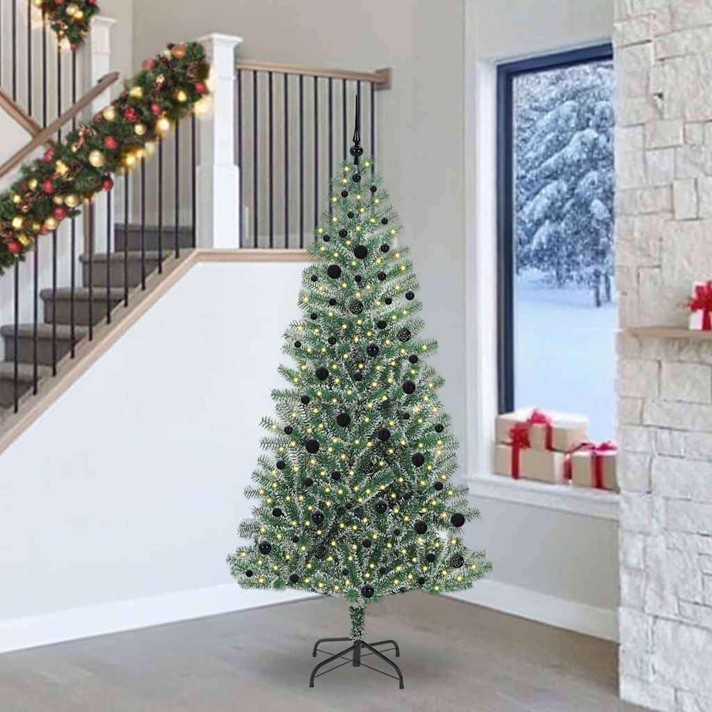 CINDEL Artificial Christmas Tree Snow Flocked with LED Light 240 cm