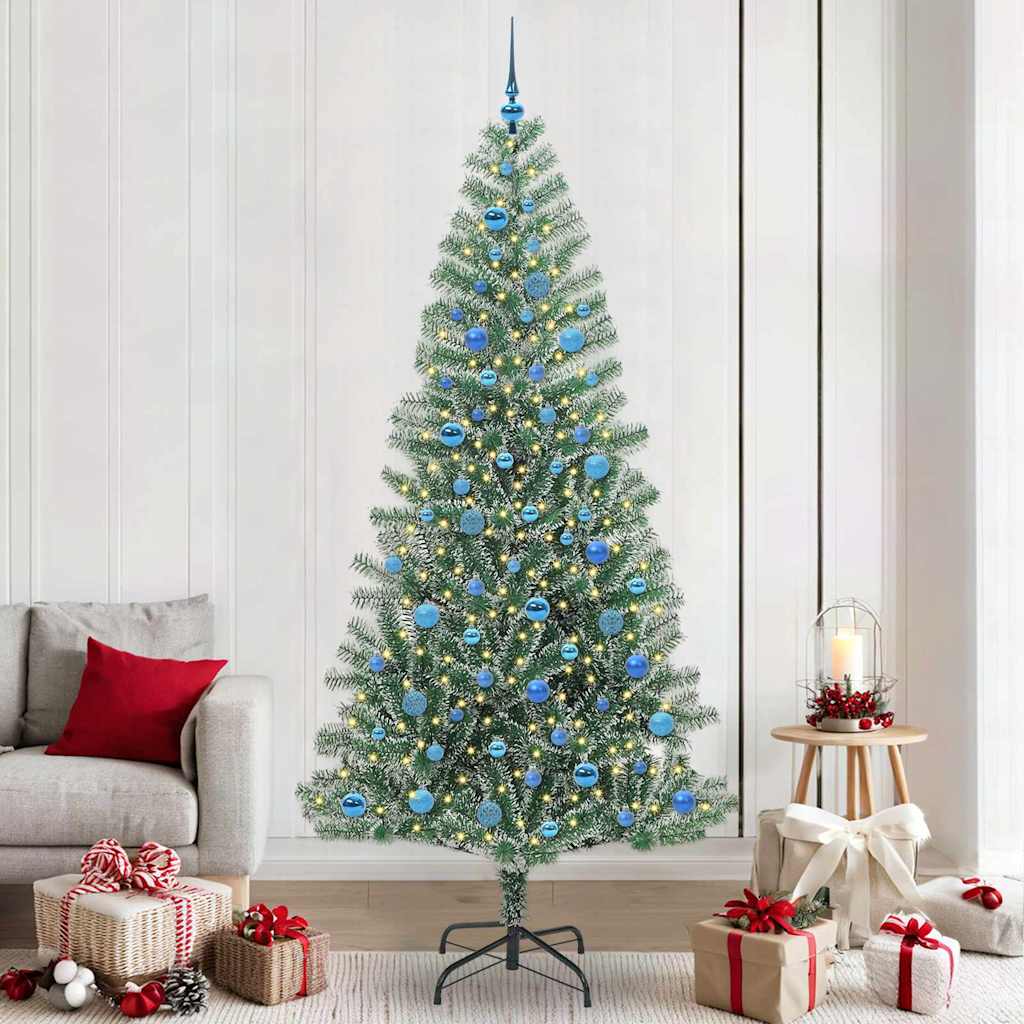 CINDEL Artificial Christmas Tree Snow Flocked with LED Light 240 cm