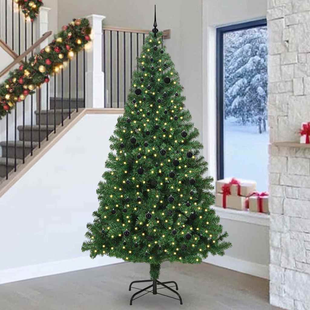 COSDEN Artificial Christmas Tree with 300 LEDs with Stand Green 240 cm