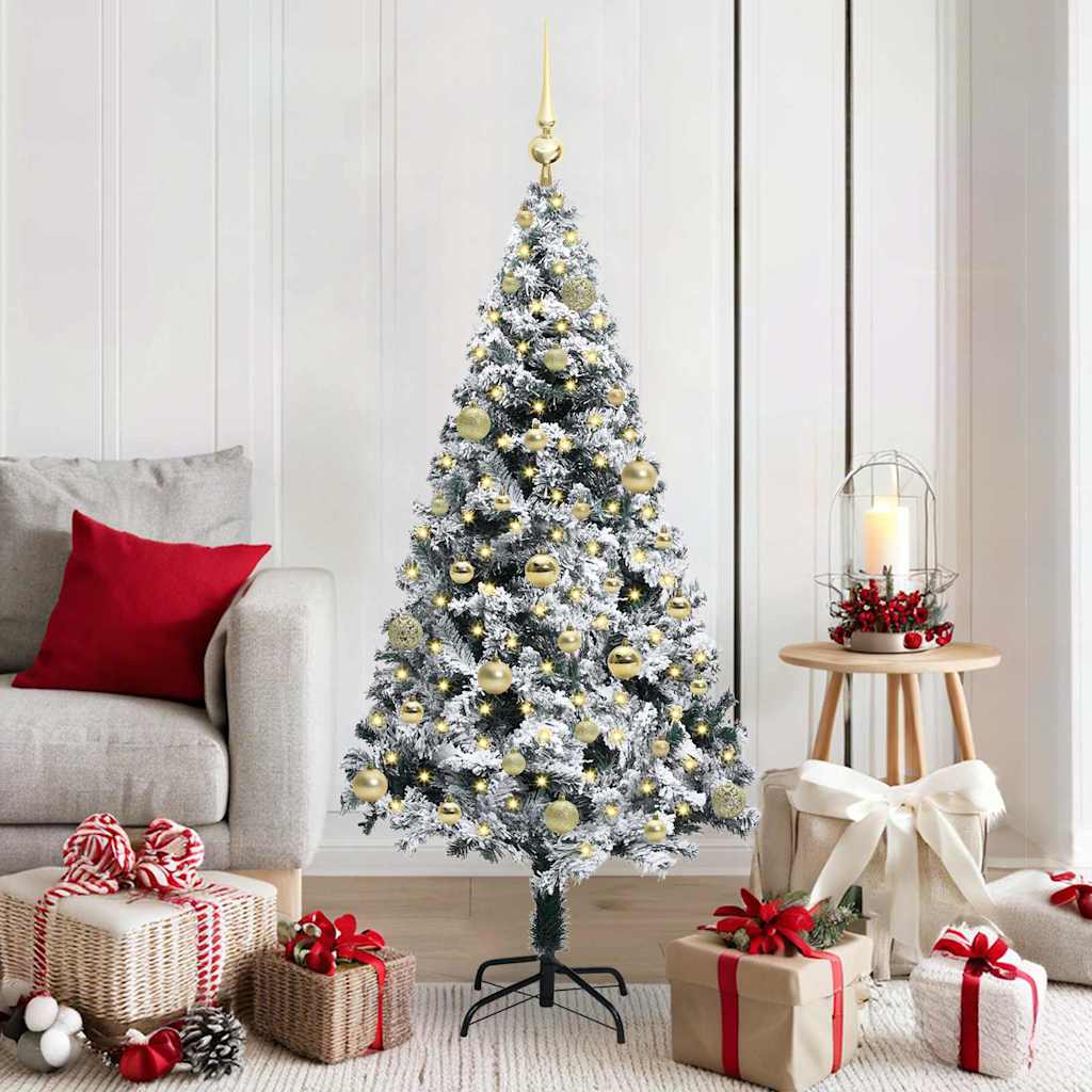 COSDEN Artificial Christmas Tree with 150 LEDs with Stand Green 150 cm