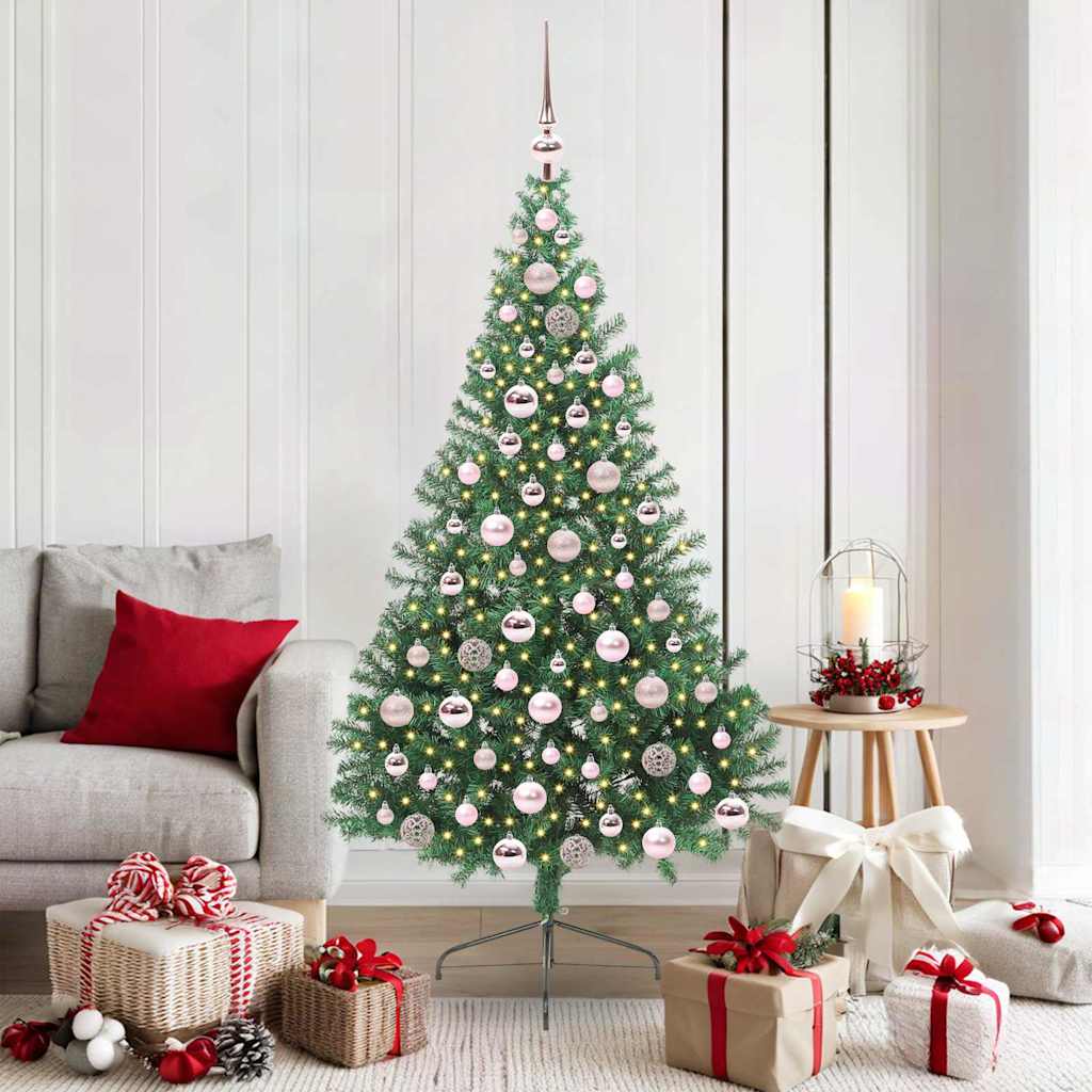 EMBERI Artificial Pre-lit Christmas Tree Green 180 cm PVC