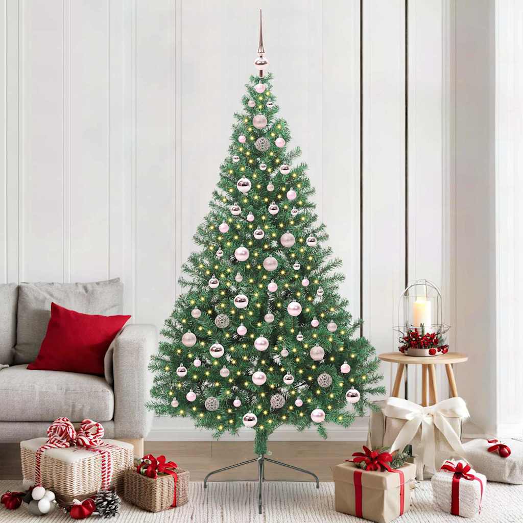EMBERI Artificial Pre-lit Christmas Tree Green 210 cm PVC