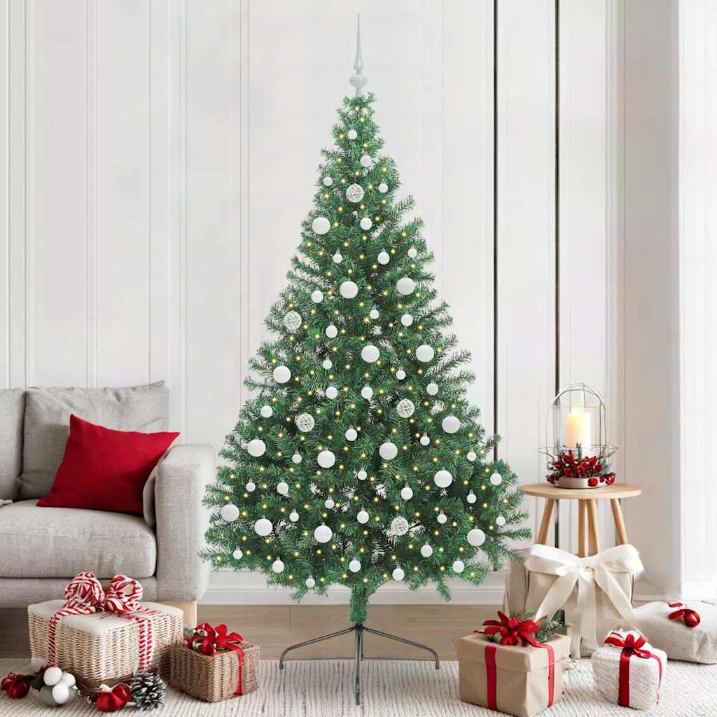 EMBERI Artificial Pre-lit Christmas Tree Green 210 cm PVC