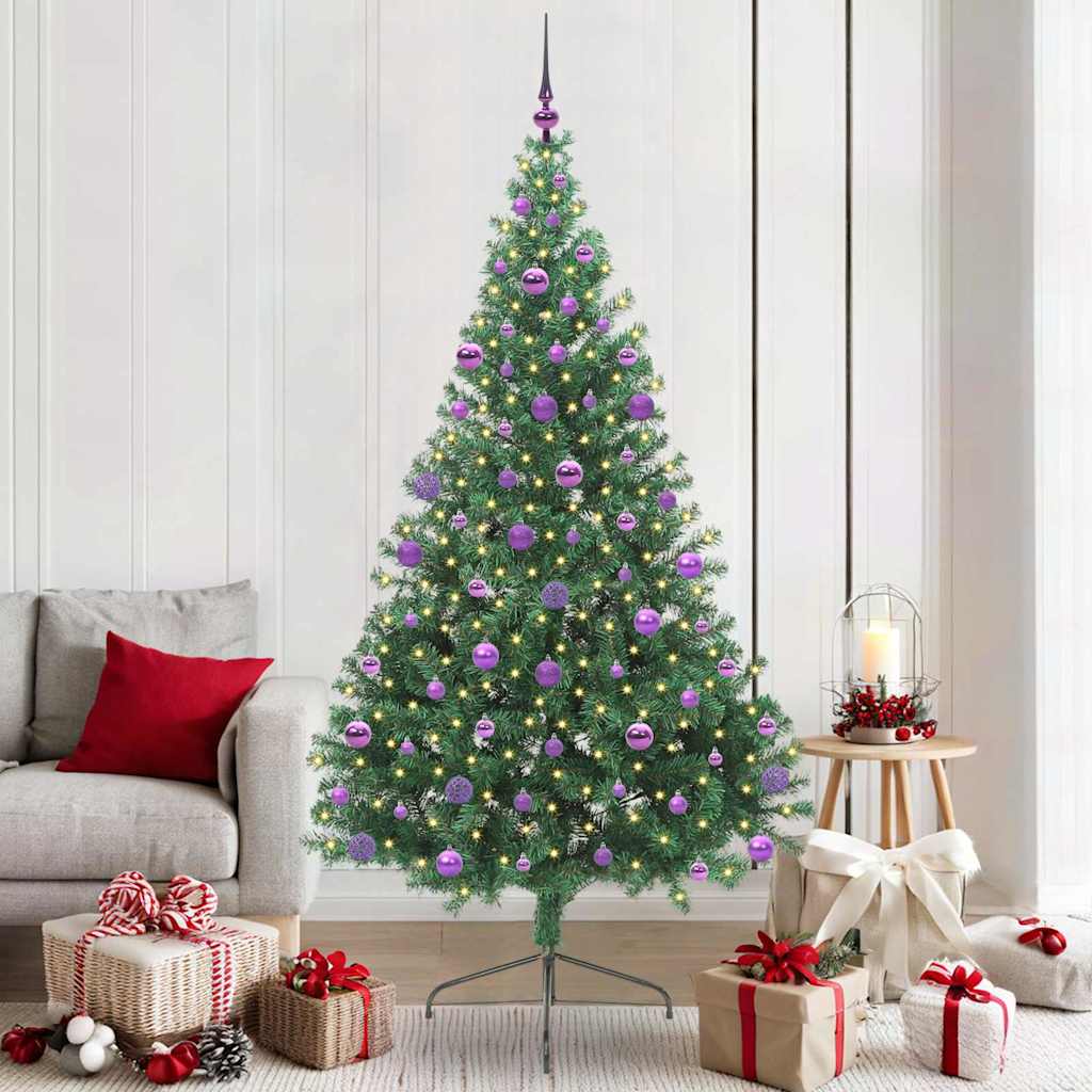 EMBERI Artificial Pre-lit Christmas Tree Green 210 cm PVC
