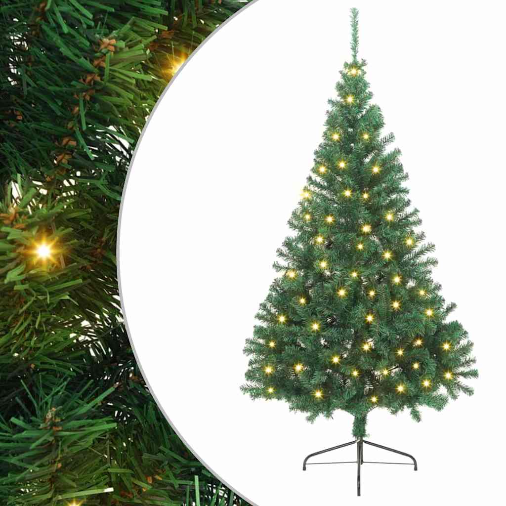 EMBERI Artificial Pre-lit Christmas Tree Green 240 cm PVC