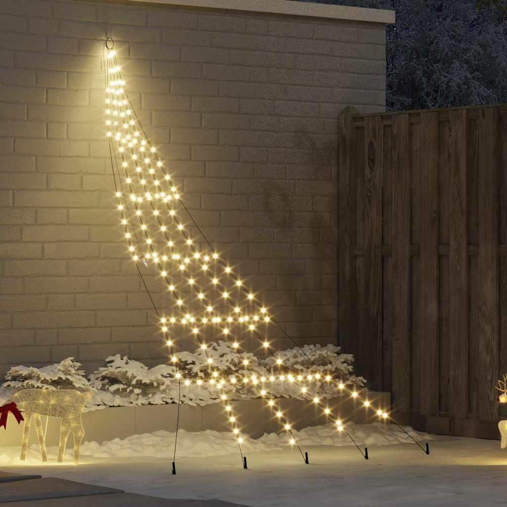FLIRRA LED Christmas Tree with Ground Spikes Warm White 300 cm Metal