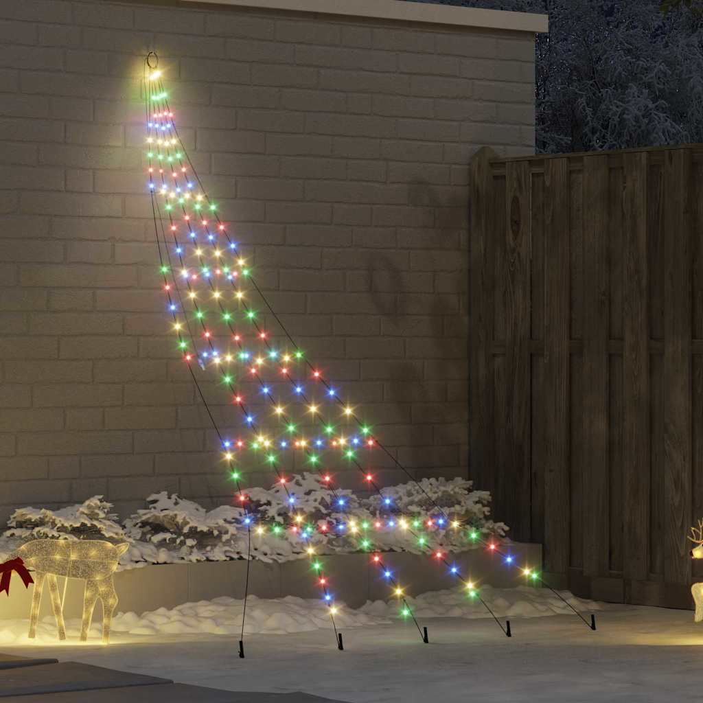 FLIRRA LED Christmas Tree with Ground Spikes Multicolour 300 cm Metal