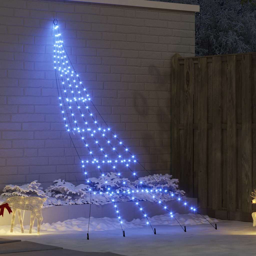 FLIRRA LED Christmas Tree with Ground Spikes Blue 300 cm Metal